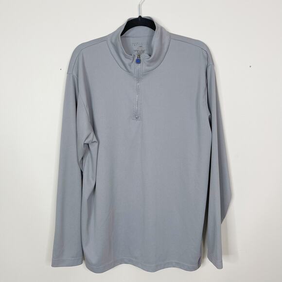 Perry Ellis Portfolio 1/4 Zip Pullover Shirt Mesh Texture Mens Large Lightweight - Picture 1 of 5